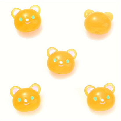 Luminous Bear Head Acrylic Beads