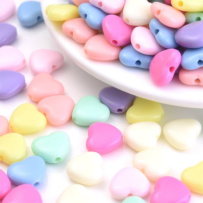 Acrylic Love Heart Beads
