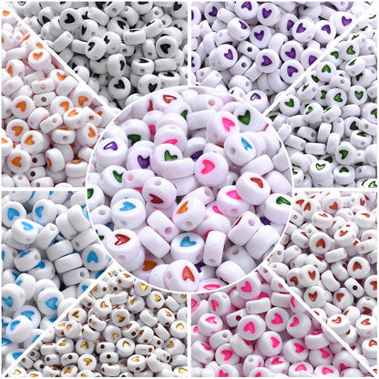 4x7 mm Acrylic Heart Beads