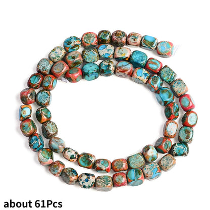 Orange Blue Stone Spacer Beads