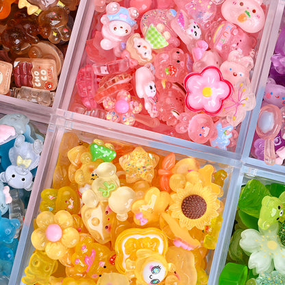 96pcs Rainbow Theme Acrylic Flatback Beads