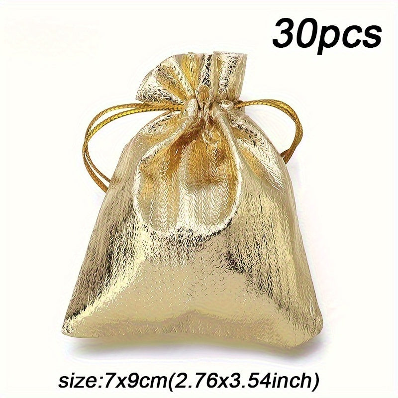 30-Piece Gold & Silver Drawstring Jewelry Gift Bags