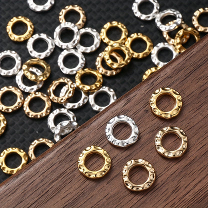 30PCS 10mm Gold-Tone Round Frame Spacer Bead Set