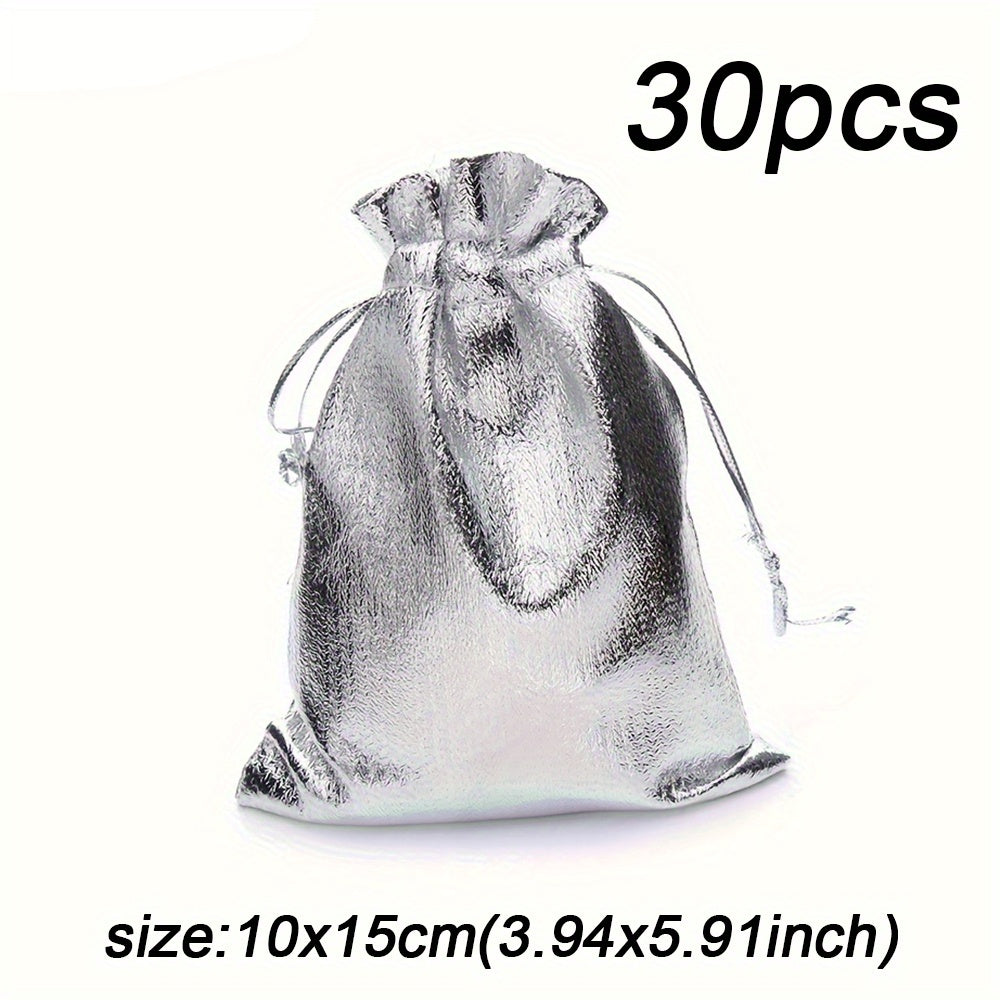 30-Piece Gold & Silver Drawstring Jewelry Gift Bags