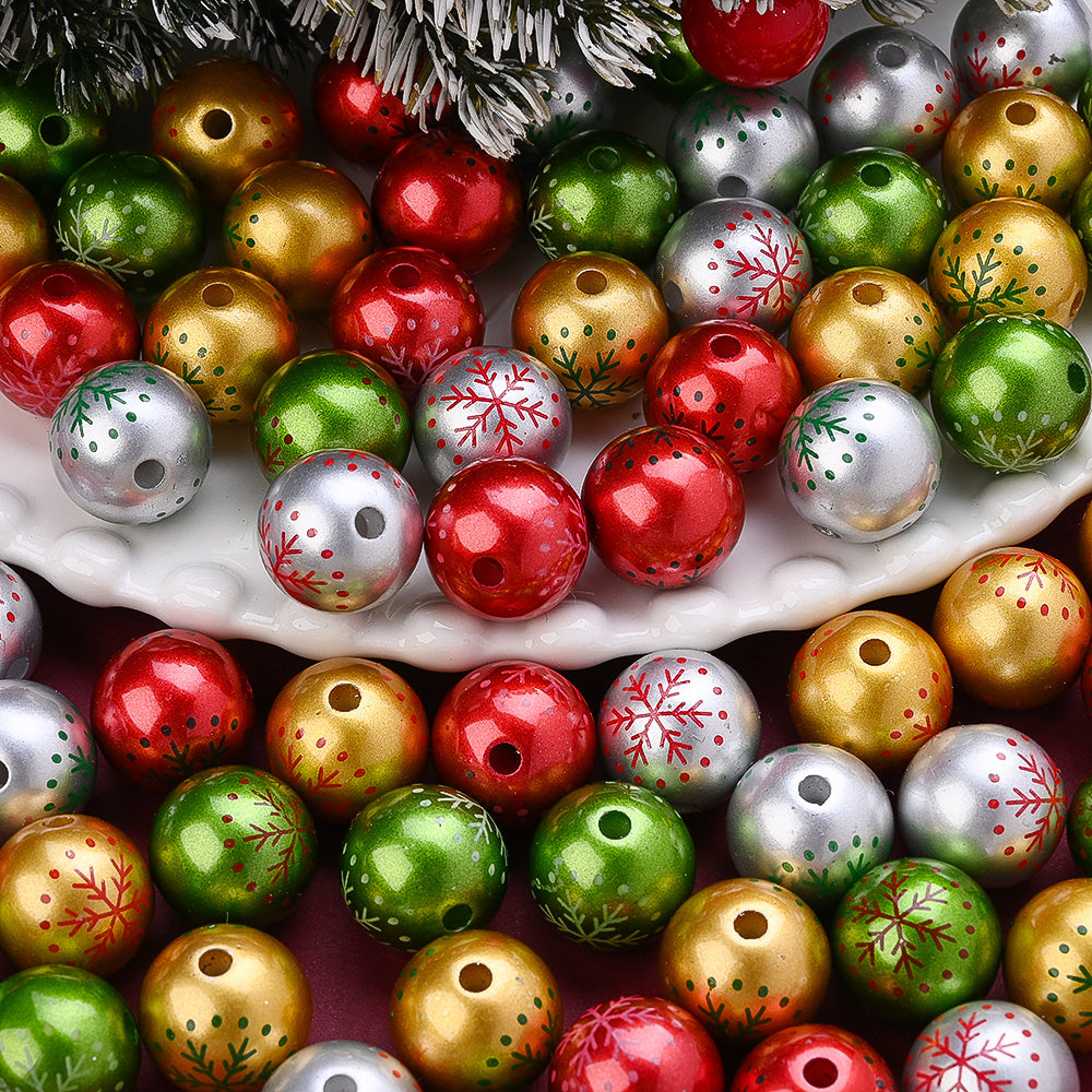 Christmas Snowflake Acrylic Beads