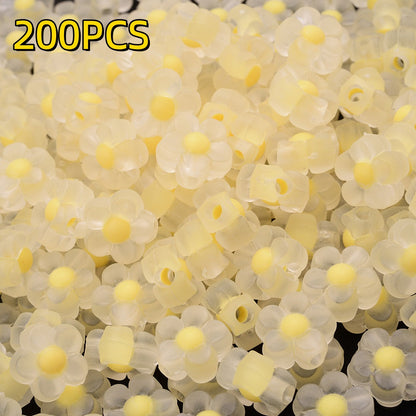 200pcs 13mm Matte Acrylic Sunflower Beads