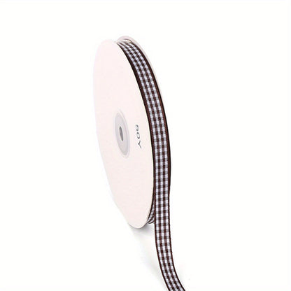 50 Yards/Roll 10 mm Christmas Plaid Satin Ribbon