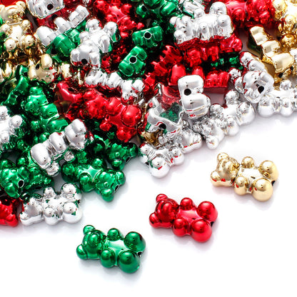10PCS Christmas Bear Acrylic Bead Set