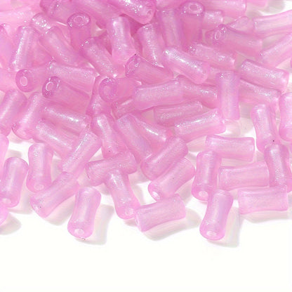 Glitter Bamboo Tube Acrylic Beads