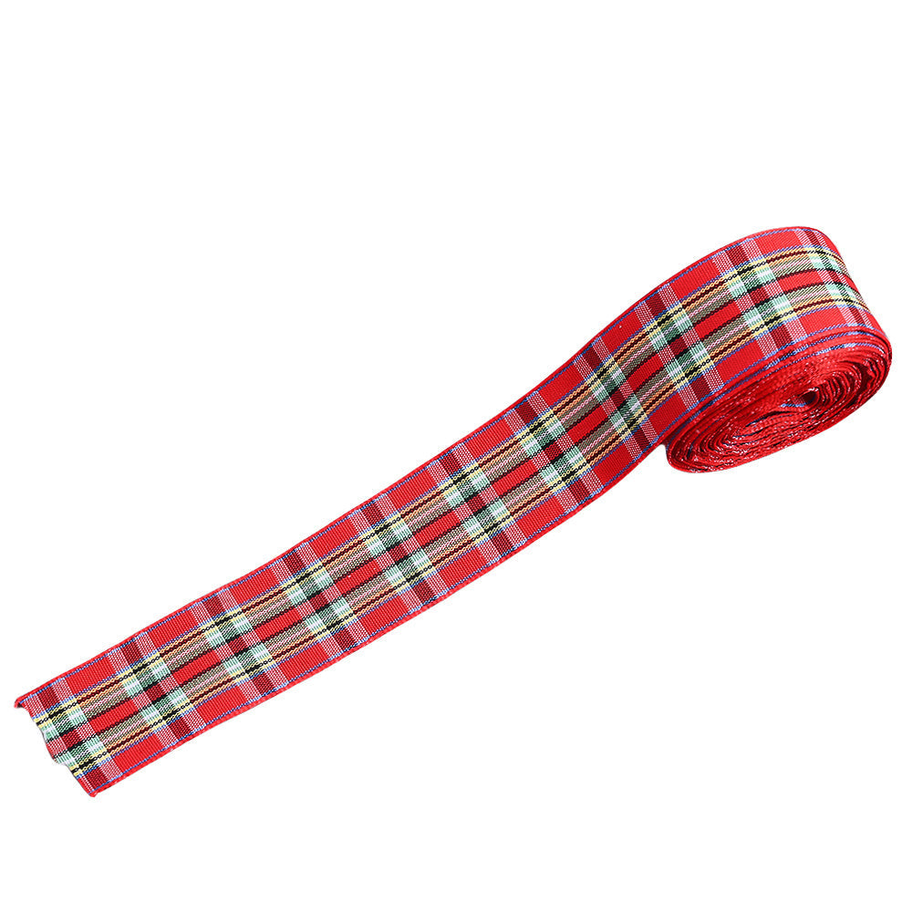 Christmas Plaid Polyester Ribbon