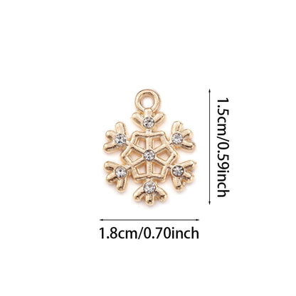 Christmas Rhinestone Snowflake Pendant Charms