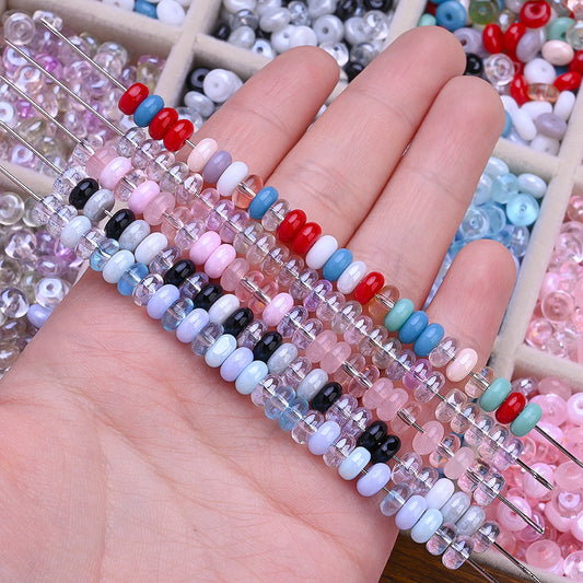 Vibrant Flat Round Glass Spacer Beads