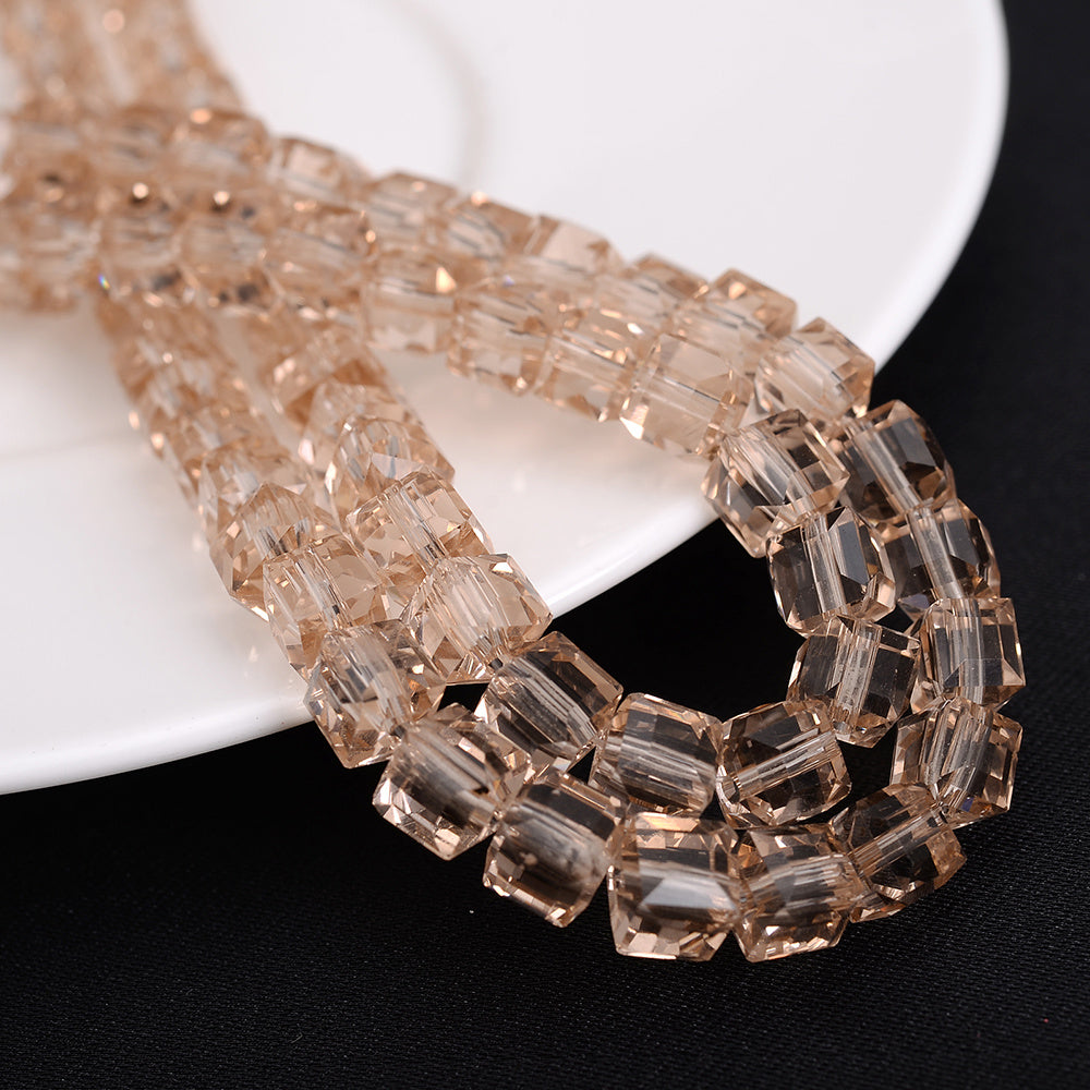 4mm Square Multi-faceted Czech Glass Cube Beads