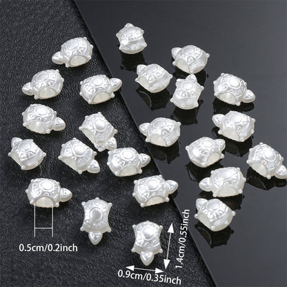 White Money Turtle Acrylic Beads