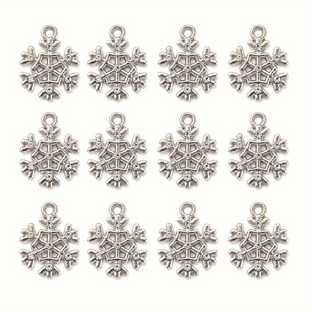 Christmas Rhinestone Snowflake Pendant Charms