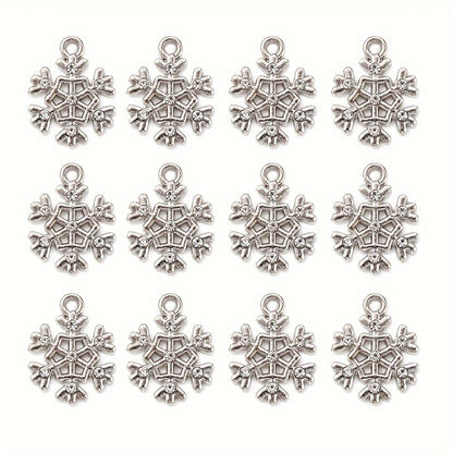 Christmas Rhinestone Snowflake Pendant Charms