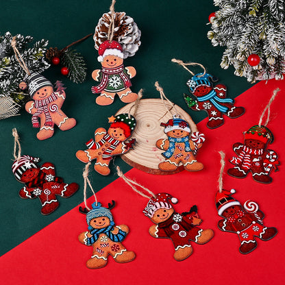 Wooden Gingerbread Man Christmas Ornaments