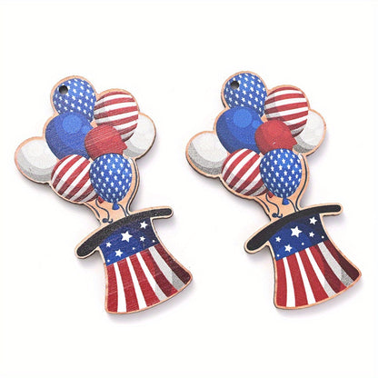 July 4th Patriotic Wooden Chain Charms