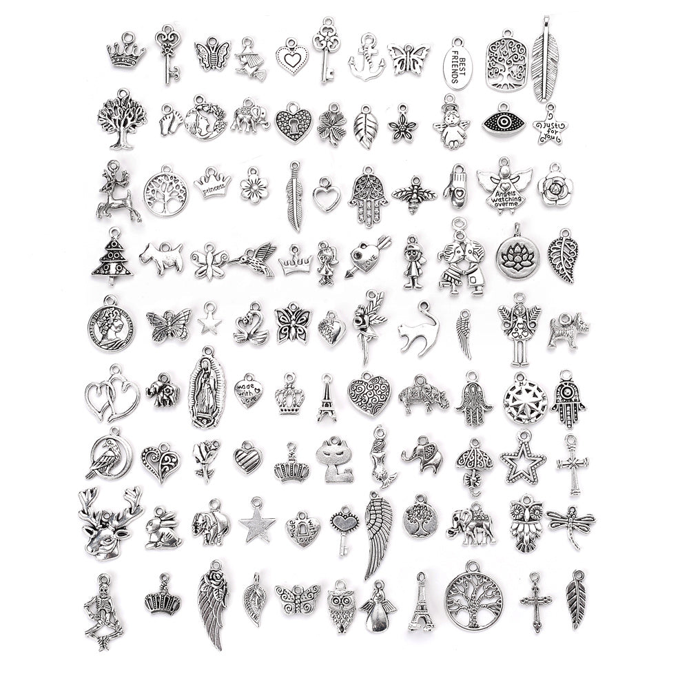 150 g Mixed Silver Charms Set