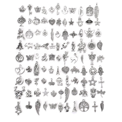 150 g Mixed Silver Charms Set