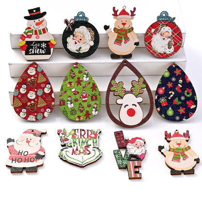 Christmas Painted Wooden Hanging Pendants