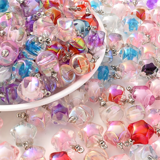 10PCS 16×21mm Star Acrylic Pendant Set