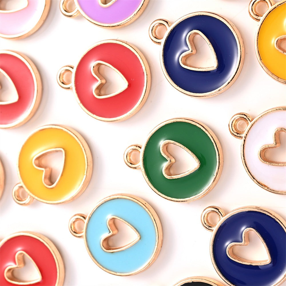 Valentine's Day Round Openwork Heart Alloy Charms