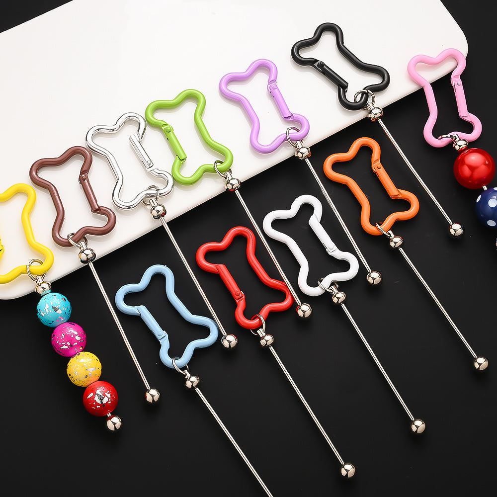Beadable Bone Shape Keychain Kit