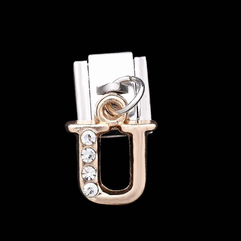1PC Rhinestone A-Z Letter Modular Bracelet Charm Set