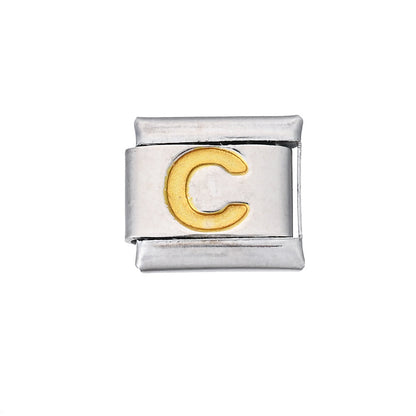 A-Z English Letter Stainless Steel Italian Charm Links