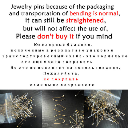 200-Piece 16-50 mm Flat Head Jewelry Head Pins
