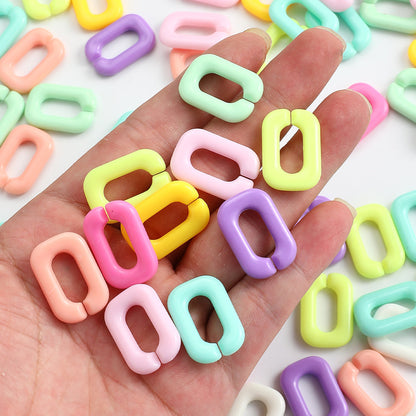 Candy Color Rectangle Acrylic Open Ring Links