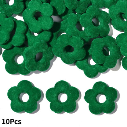 Flocked Flower Resin Beads