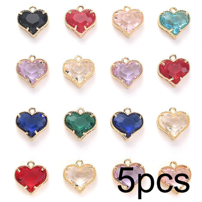 Faceted Heart Rhinestone Pendants
