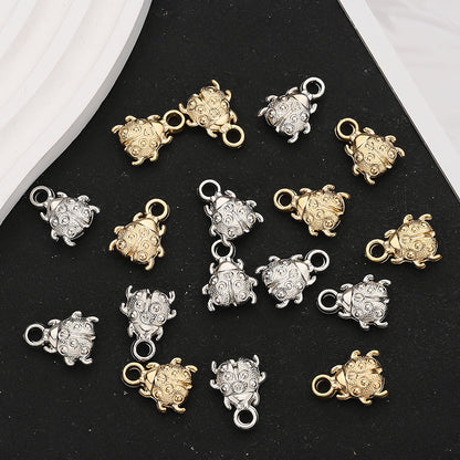 50-Piece Random CCB Plastic Beetle Pendant Charms