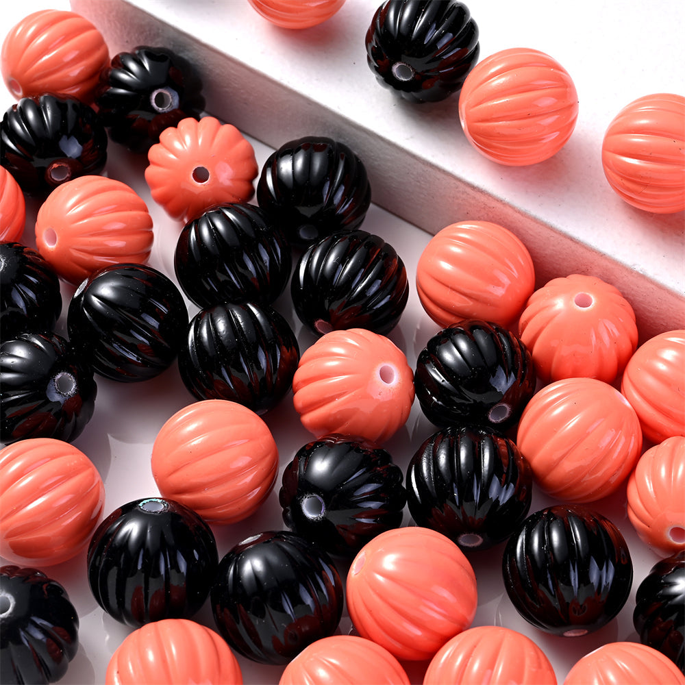 50pcs 15mm Acrylic Pumpkin Beads