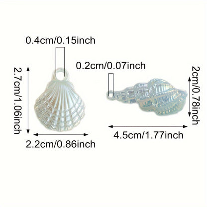 10PCS Gradient Shell & Conch Acrylic Pendant Set