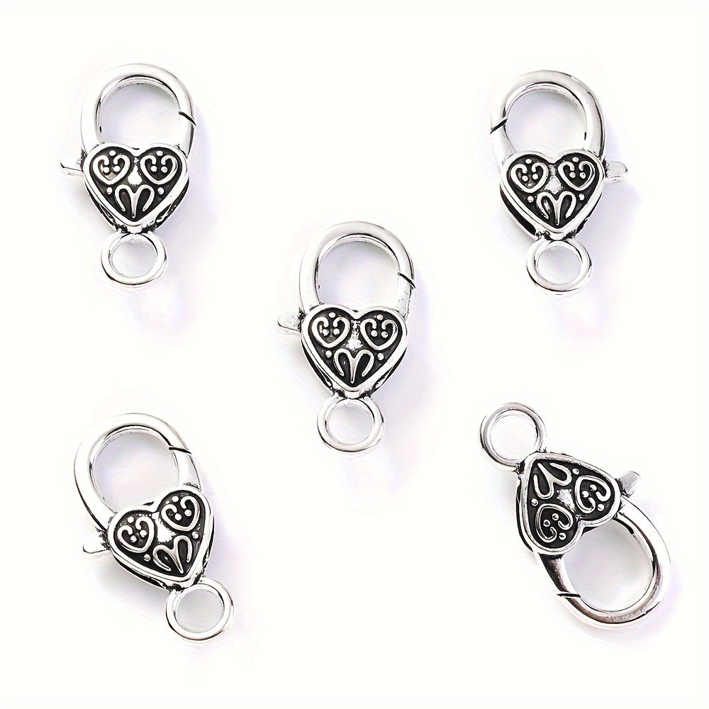 Peach Heart Alloy Lobster Clasps