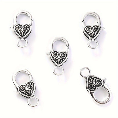 Peach Heart Alloy Lobster Clasps