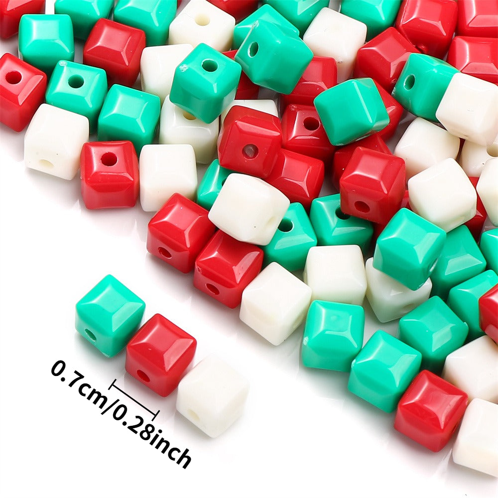 Mixed Luminous Square Acrylic Beads