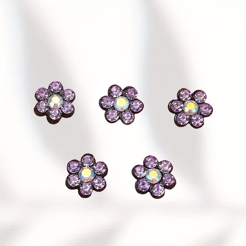 Plum Blossom Rhinestone Patches
