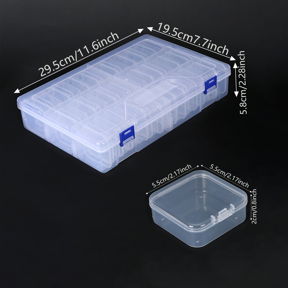14-Piece Transparent Plastic Jewelry Storage Box Set