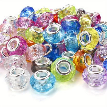 20PCS 15mm Transparent Multicolor Faceted Acrylic Bead Set