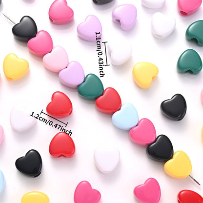 Heart-Shaped Acrylic Beads