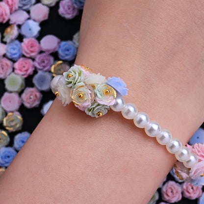 Gradient Resin Camellia Spacer Beads
