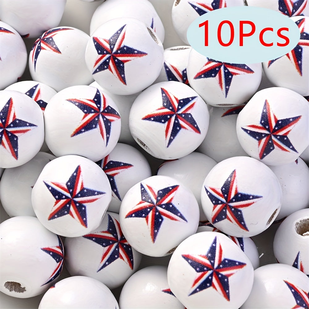 Patriotic Wooden Beads