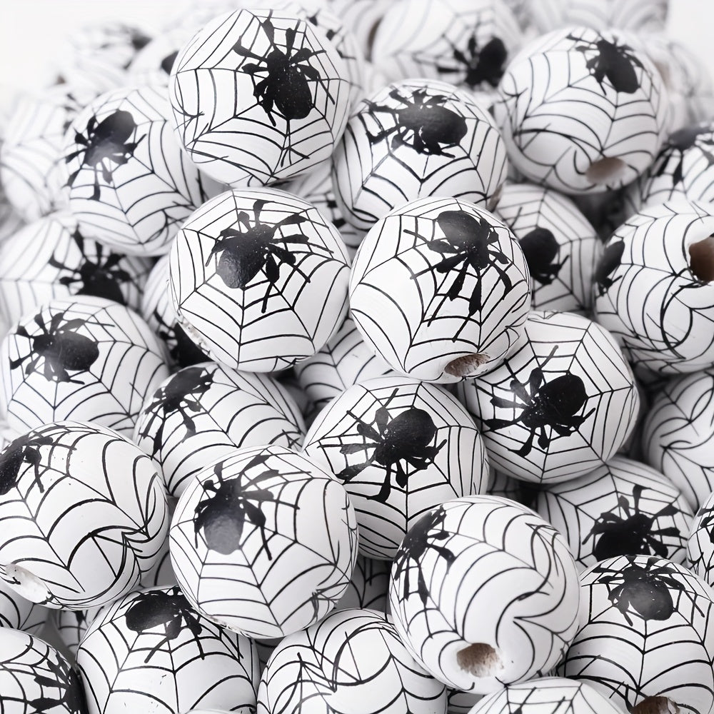 Halloween Spider Web Wooden Spacer Beads