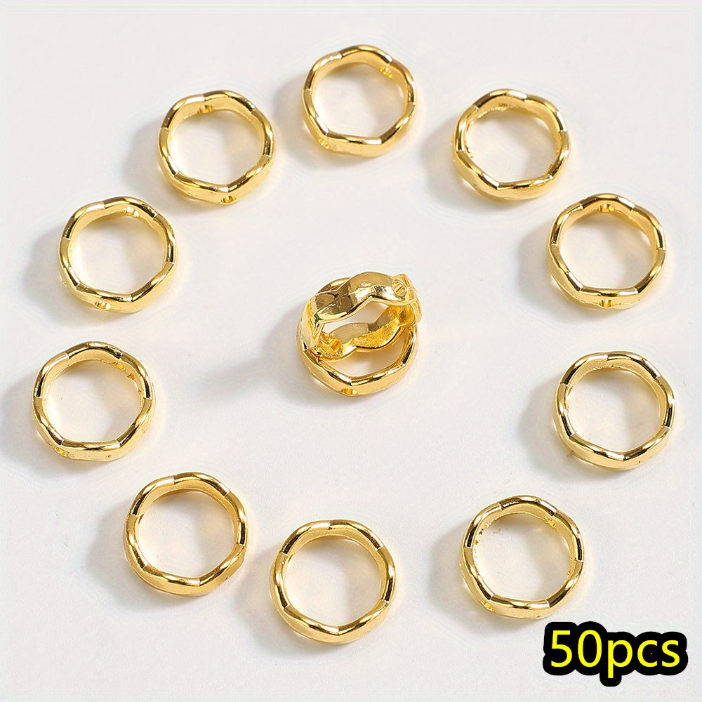 Golden & Silvery Flower Frame Beads