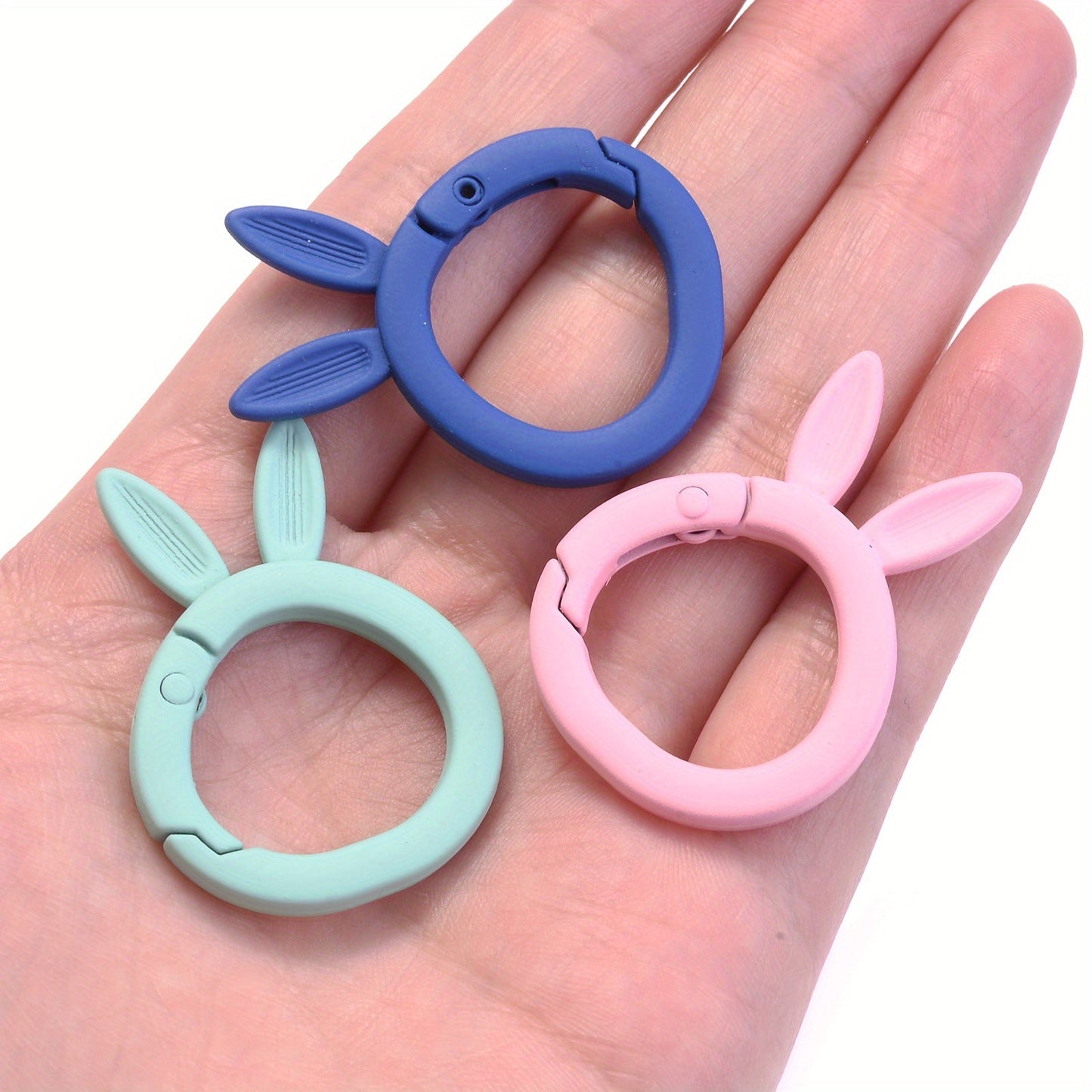 5-Piece 37x27 mm Rabbit Ear Shape Metal Keychain Hooks