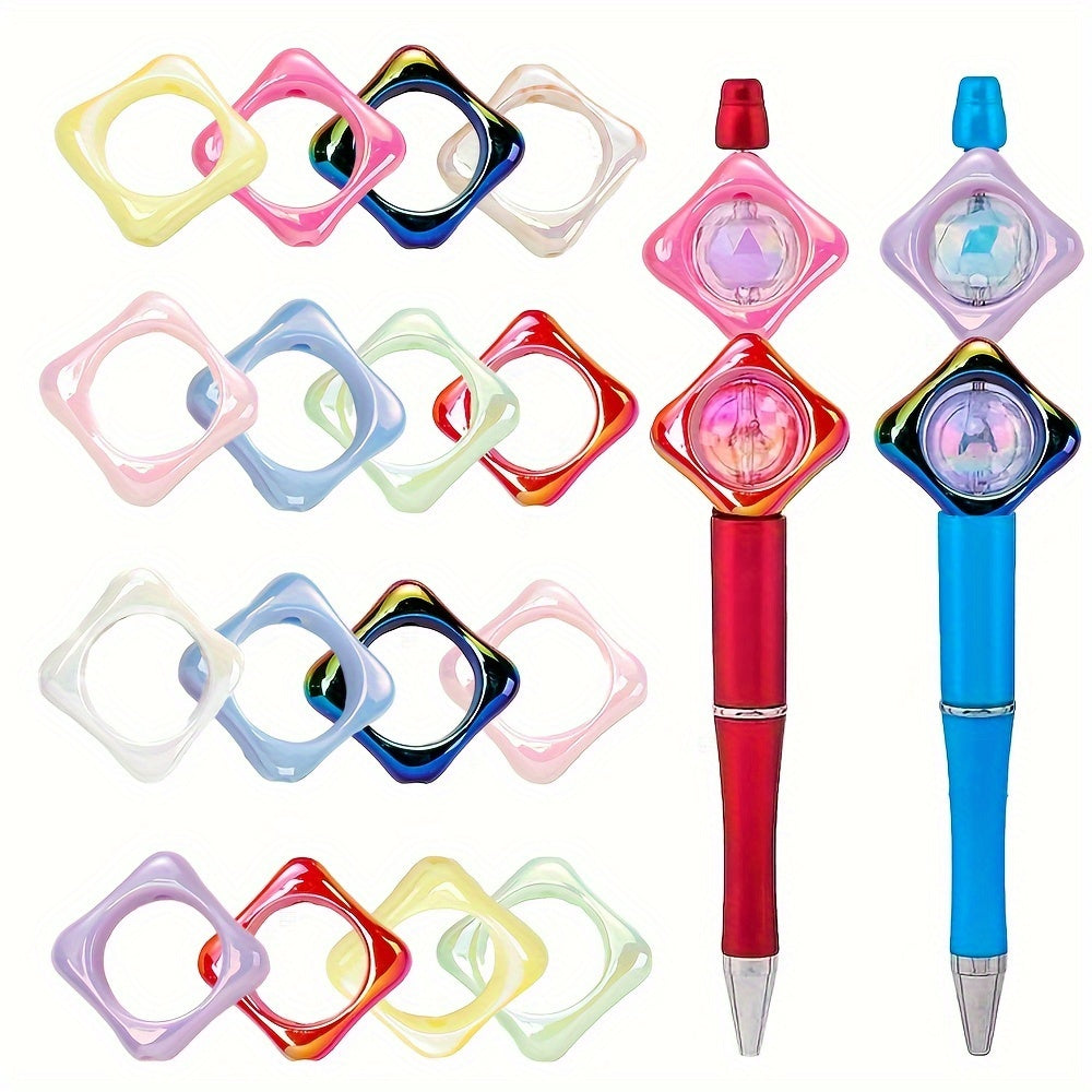 10PCS 28×30mm Square Frame Acrylic Bead Set